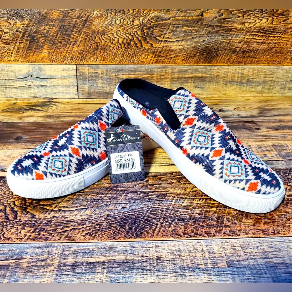 Montana West NWT Aztec Slip Sneakers Size 7 Western